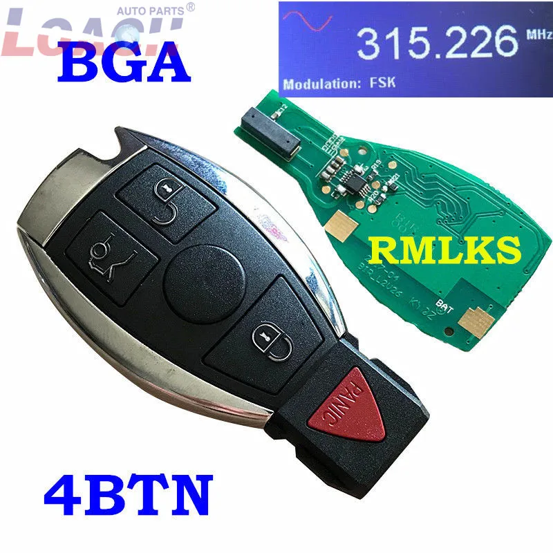 

10psc/lot Smart Remote Key 3+1 Button 315mhz BGA style with Chip for Mercedes-Benz 2000+