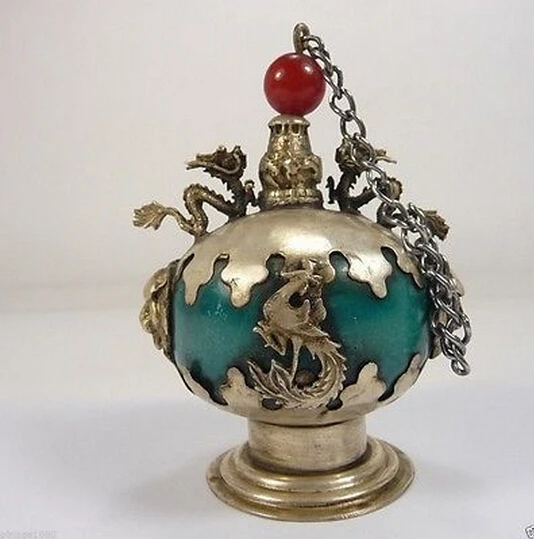 

B0601 503CHINESE OLD decorated old handwork jade snuff bottle armored lion dragon phoenix fast Shipping tools wedding statue