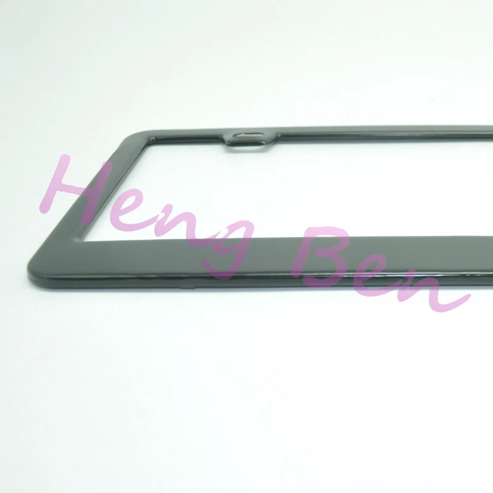 HB 2pcs Universal USA License Plate Frame Stainless Steel Black Durable Rust Protection for Vehicles
