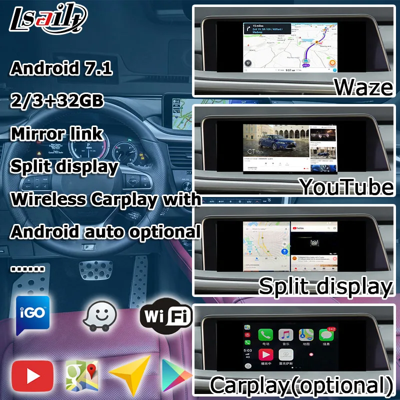 Android GPS caja de navegación para Lexus RX 2016-2019 de 12,3 de interfaz de vídeo con el ratón táctil remoto control RX350 RX450h por lsailt