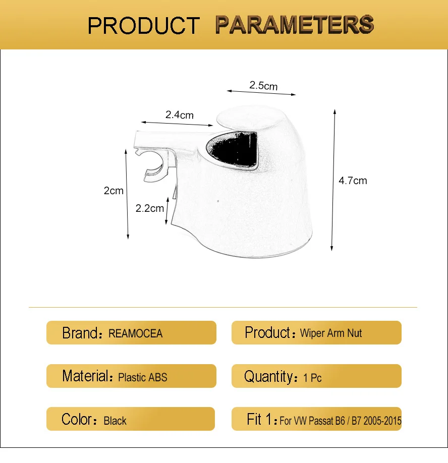 Reamocea 1 шт. задняя крышка стеклоочистителя гайка шайба крышка для VW Polo Passat B6 B7 Touran Tiguan Golf Scirocco Caddy Transporter Skoda
