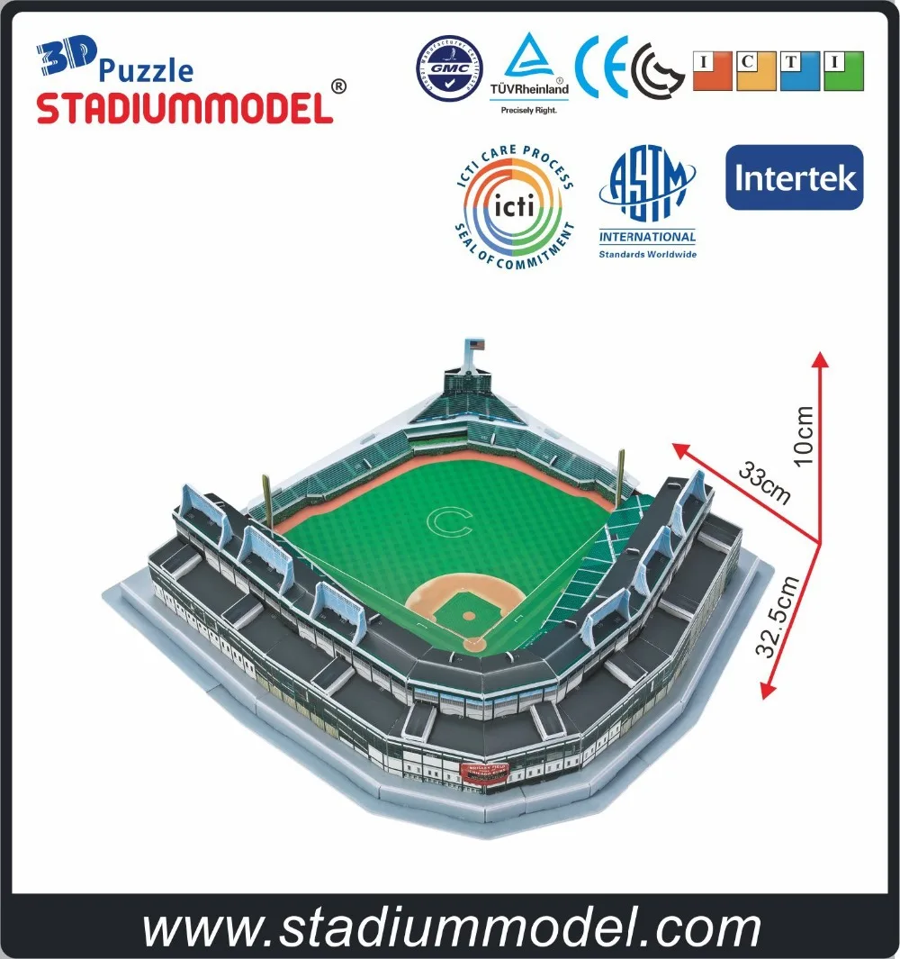 MajorLeagueBaseball MLB Chicago Cubs Home Wrigley полевой стадион 3D головоломка бумага для моделирования