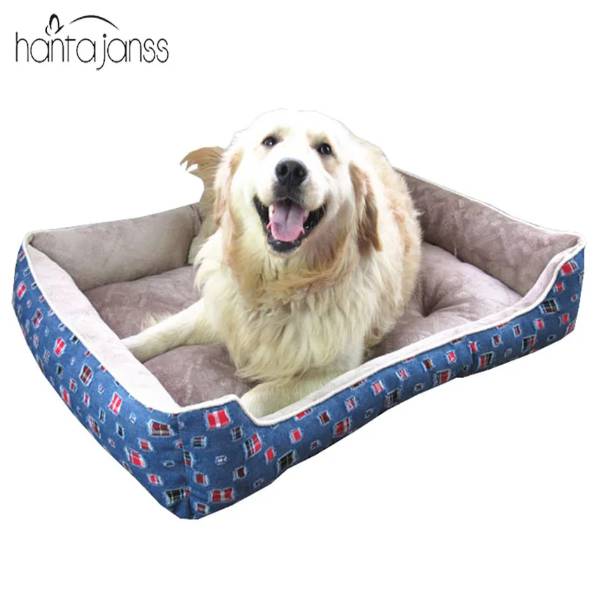 HANTAJANSS Large Dog Bed Kennel Soft Pad Fleece Pet Cushions Mats Puppy