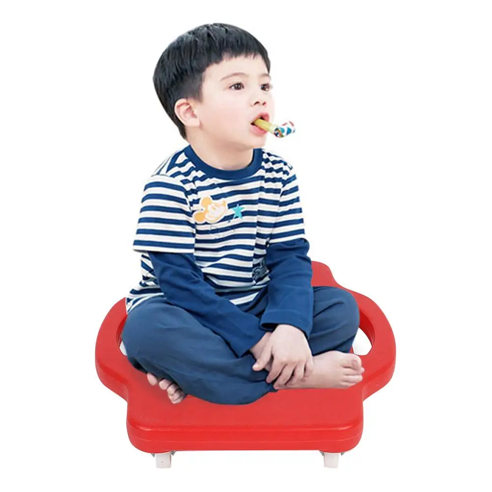 

Children Scooter Board Handled Scooter Seat With Swivel Casters Plastic Scooter Board Safety Outdoor Toy for Children