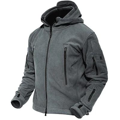 TACVASEN Softshell тактическая куртка мужская армейская Военная флисовая куртка ветрозащитная походная куртка для охоты с подогревом - Цвет: Gray
