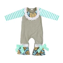 2018 High Quality Flower Printing Baby Rompers Long Sleeves Soft Newborn Baby Clothing Fashion Baby Pajamas Infant Clothes