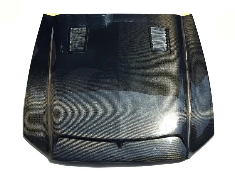 2010-2014 Ford Mustang Shelby GT500>&V6 TruCarbon A53KR Style Ram Air Hood CF (1)