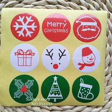 180 шт/партия 9 стилей веселые рождественские наклейки чашка подарок запечатывание коробки стикер выпечки пакет торт коробка украшения