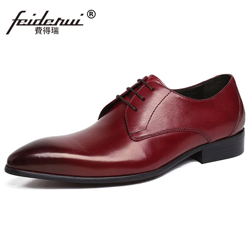 

Famous Luxury Man Dress Party Business Shoes Genuine Leather Formal Wedding Oxfords Pointed Toe Derby Men's Bridal Flats UH28
