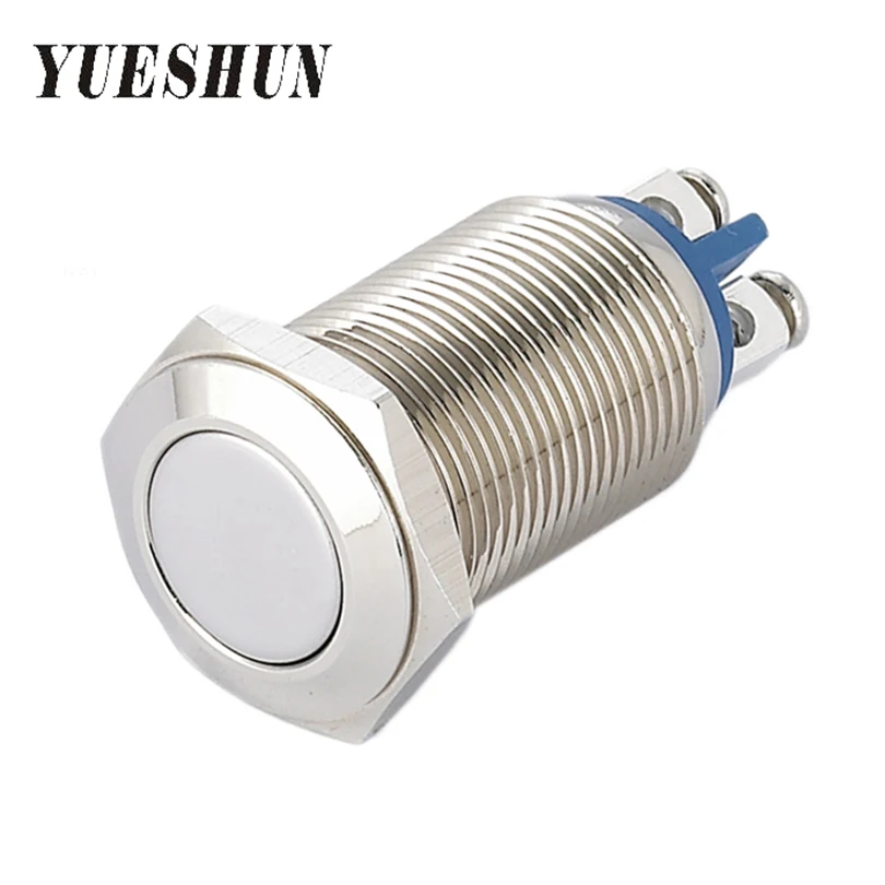 

5 PCS Push Button Switch 16mm Stainless Steel Switches Momentary 2A/36VAC Electronic Accessories Metal Waterproof Power Switch