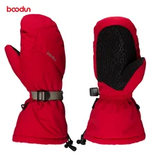 Boodun бархатные теплые водонепроницаемые зимние лыжные перчатки для женщин и мужчин перчатки для катания на лыжах, сноуборда для спорта на открытом воздухе