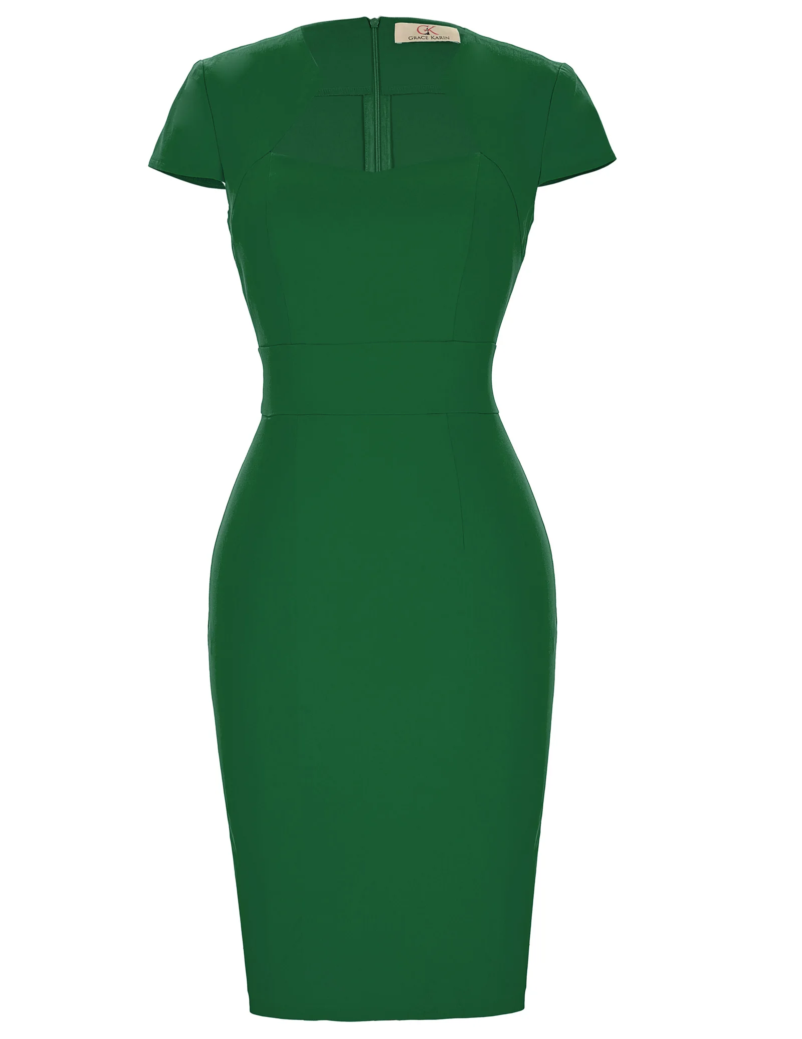 Dark Green Женское модное ретро винтажное облегающее платье-карандаш с рукавами-крылышками - Цвет: Dark Green