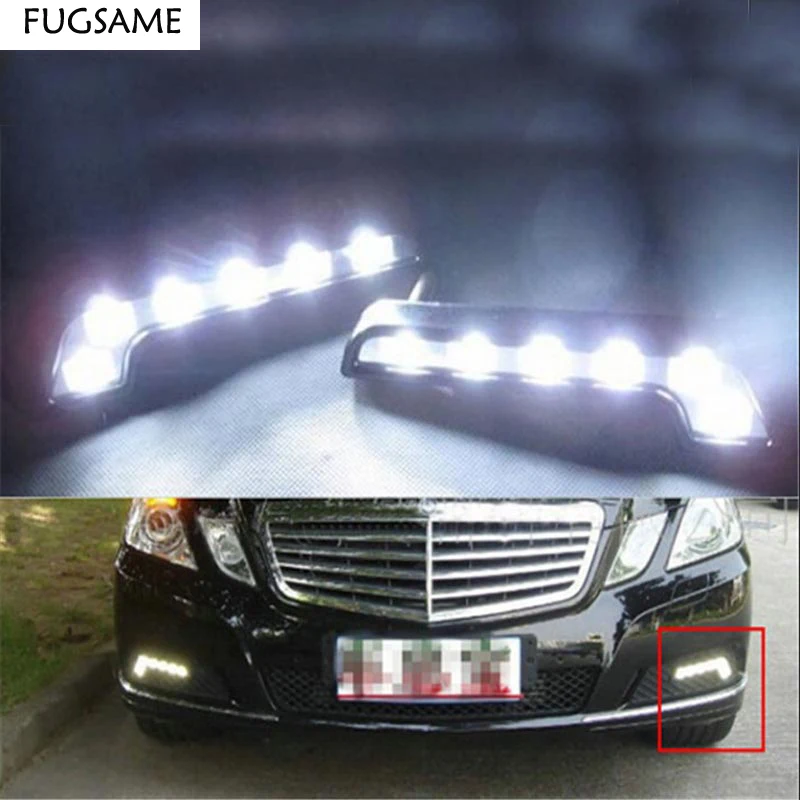 

Free Shipping Brand New 6 LED MERCEDES L Shape DRL Daytime Running Lights Kit Lamp Fog Front Light