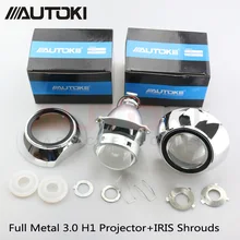 Autoki Car Styling Full Metal 3.0 inch HID Bi-xenon Headlight Projector Lens Fits Car headlight H4 H7 LHD RHD With Iris Shrouds Autoki Car Styling Full Metal 3.0 inch HID Bi-xenon Headlight Projector Lens Fits Car headlight H4 H7 LHD RHD With Iris Shrouds