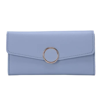 

Fashion Simple Women Leather Clutch Long Wallet Card Holder Lady Purse Handbag,Blue