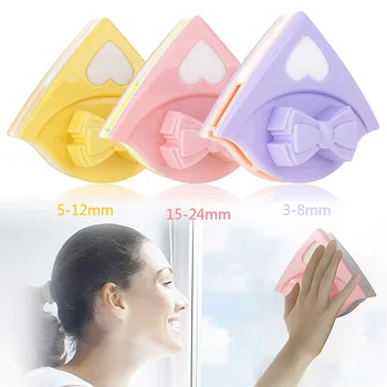 

3 Colors Magnetic Bowknot Double Layer Glass Cleaner Window Wiper Cleaning Tool