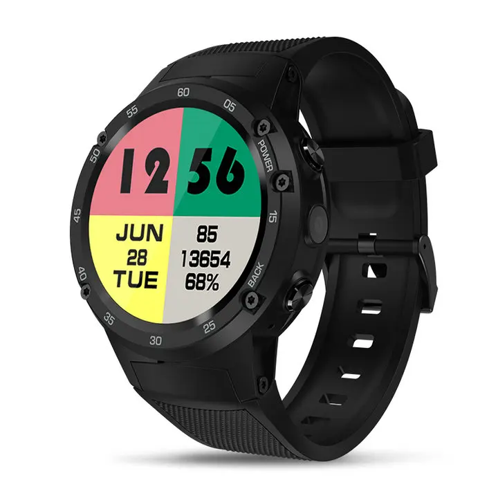 Новые 4G LTE Smartwatch gps Wi Fi женщина человек Bluetooth часы телефон Android системы 1 ГБ оперативная память 16 ГБ Встроенная для iphone x - Цвет: Черный