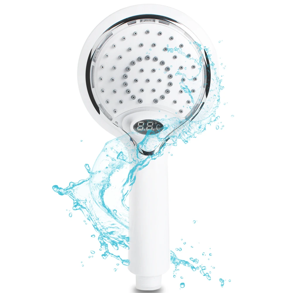 

Top LED Thermometer Handheld Shower Head LED Self-Luminous Digital Temperature Control Handheld Shower Head Shower