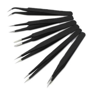 

6pcs Metal Resists Corrosion Safe Anti-static Tweezers Maintenance Tools Value Packs Anti-static Anti-corrosion Hand Tools P20