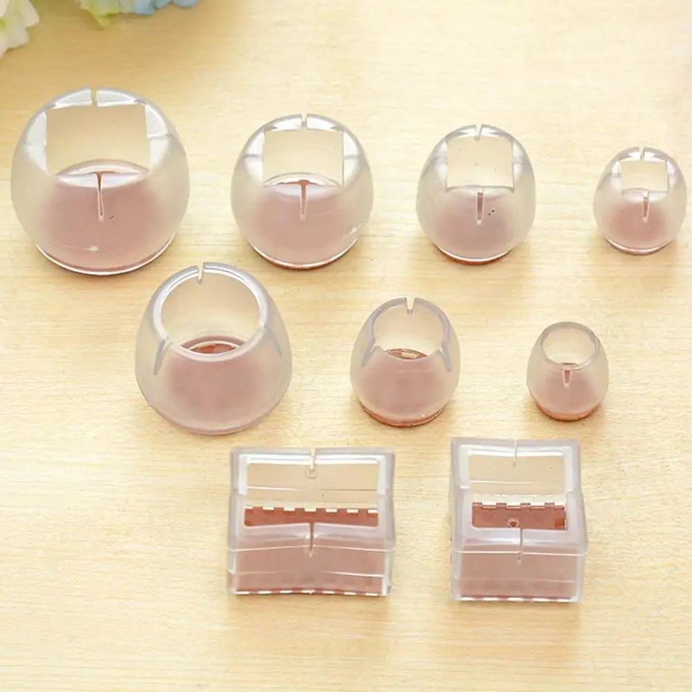 

4PCS/SET Chair Leg Wood Floor Protectors Chair Feet Glides Furniture Carpet Saver Silicone Caps Tips with Felt Pads