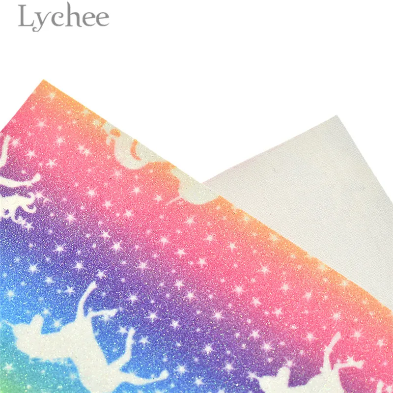 Lychee Life 1 шт. А4 Лошадь Единорог блеск из искусственной кожи Ткань Высокое качество Синтетическая Кожа DIY материал для сумки ремни