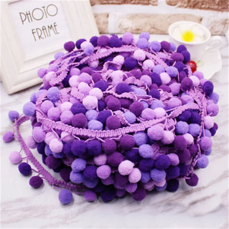 Lace Fabric Sewing Accessories Pompom Trim Pom Pom Decoration Tassel Ball Fringe Ribbon DIY Craft Accessories Material Apparel