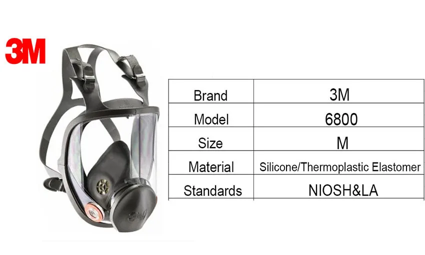 3 м 6800 респиратор окрашенная одноцветная маска для лица Защита от пара многоразовая NIOSH& LA сертифицированная M2056