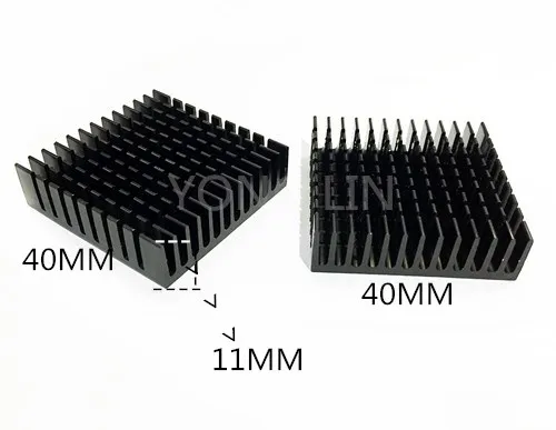 

50 шт. алюминиевый радиатор cpu Радиатор 40*40*11 черный ic Радиатор