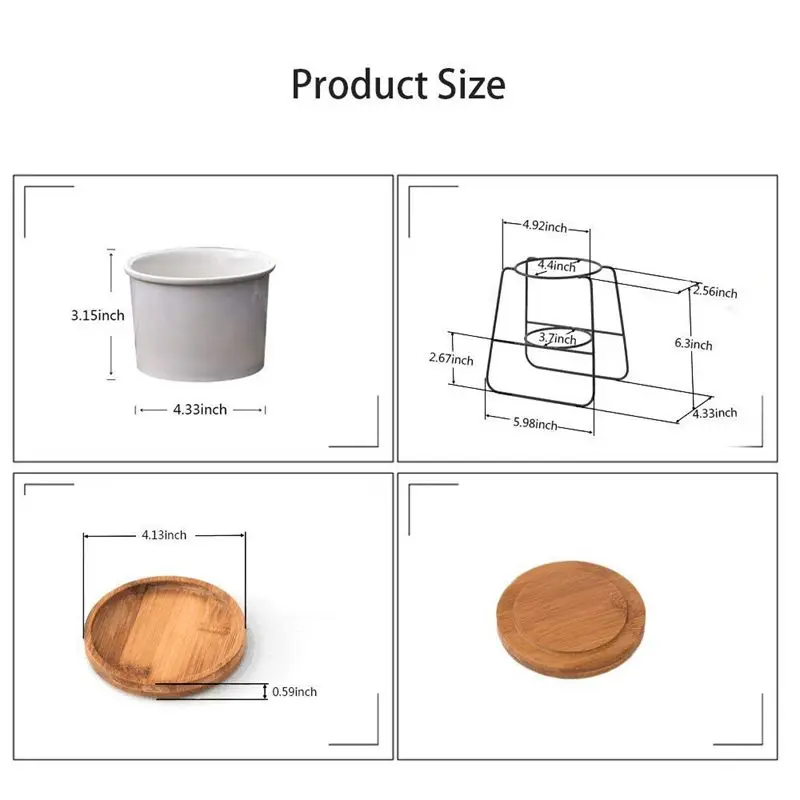 Горшки для растений в помещении, 6,30 дюймов, современные растения и кашпо, садовые керамические круглые чаши, большие Кашпо с подставкой/бамбуковый поднос для Су