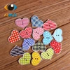 50pcs/lot Heart Painting Shape Wooden Buttons For Hand Made With Love Heart Wooden Decoration For Gift Decorative Wood Buttons 2