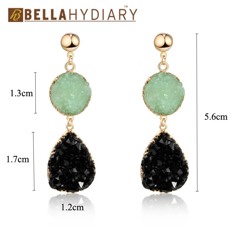 Druzy earrings resin earrings jewelry Ohrringe bijoux earings earring earing pendientes brinco big earrings vintage jewelry wedding earrings geometric earrings long earrings gifts for women korean earrin (4)