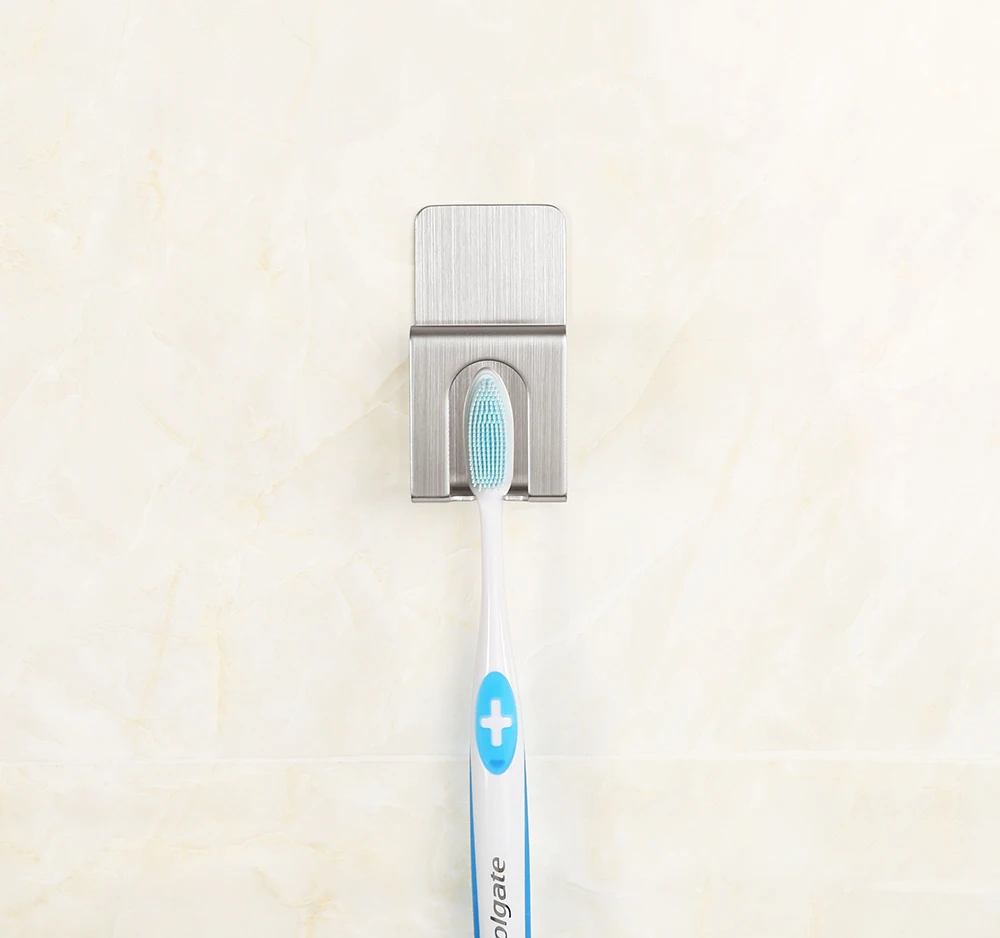 Stainless Steel Toothbrush Electric Toothbrush Holder Rustproof Polished Organizer Sticky Wall Mounted Bathroom Hanger Shelf6