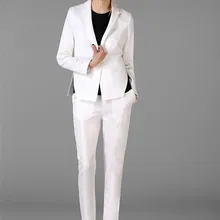 Женская официальный офисный стиль Деловые костюмы для женщин индивидуальный заказ белый мода новинка Зимняя Женская рабочая одежда