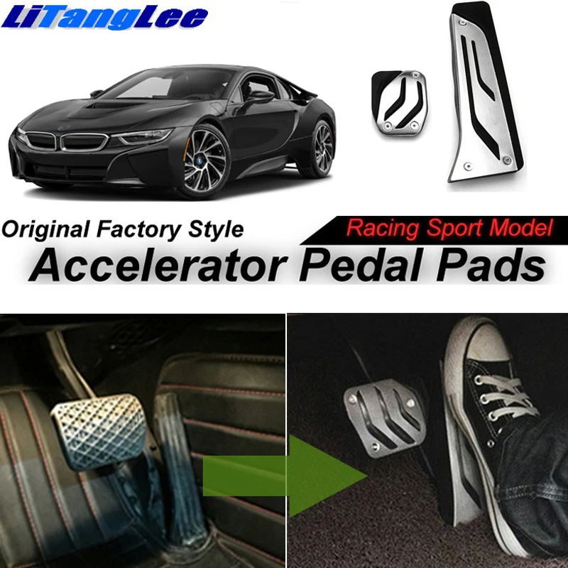 

LitangLee Car Accelerator Pedal Pad Cover Sport Racing Design For BMW i8 2014~2018 Foot Throttle Pedal Pad Cover