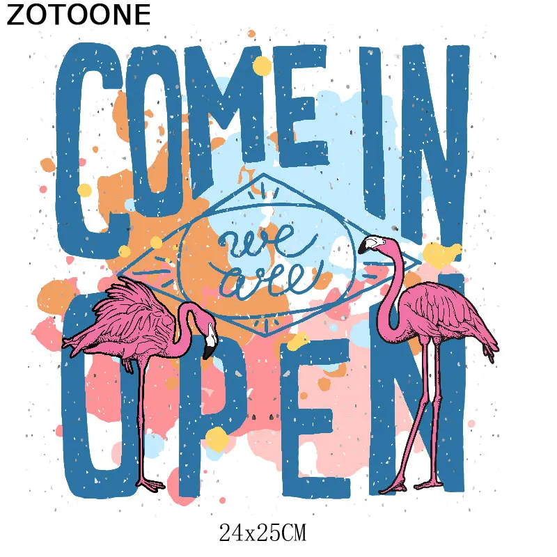 ZOTOONE мультфильм письмо Фламинго Тигр рыба гладильная передача винил теплопередача гладильная наклейка Футболка Горячая патч Одежда Утюг