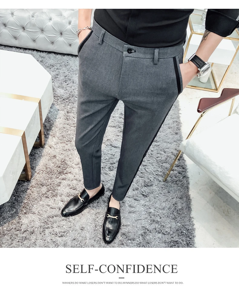 Мужские брюки в британском стиле, одноцветные, Pantalon, Hombre,, уличная одежда, Pantalon, Homme, деловая официальная одежда, костюм, мужские брюки, весна