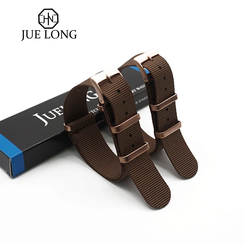

1.2MM Nylon G10 Watch Band Rose Gold Hardware Nato Strap