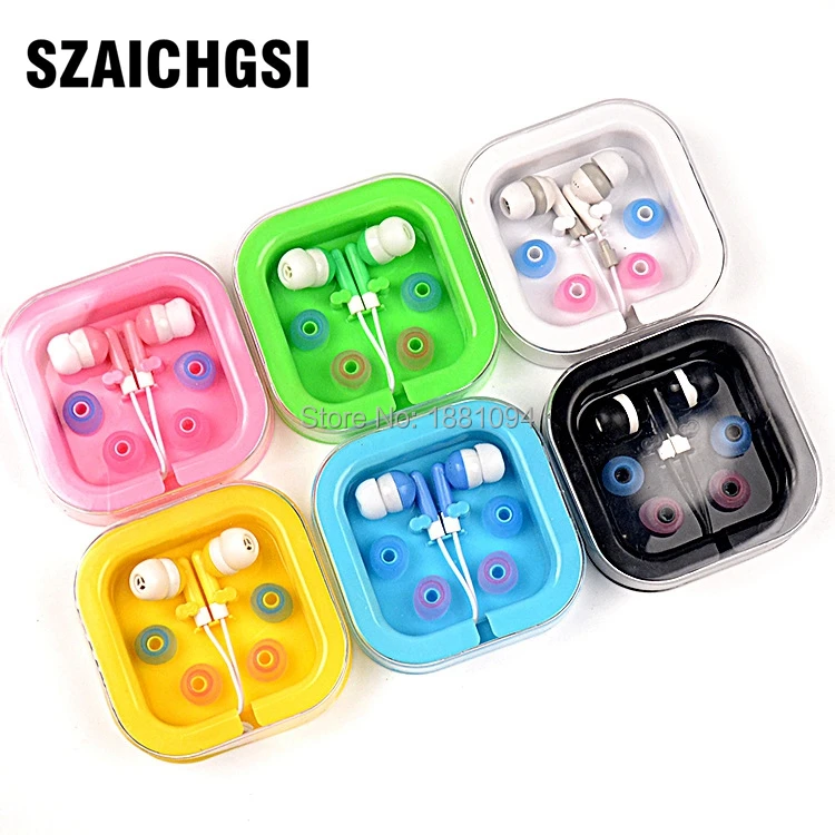 

SZAICHGSI Girl Gift Lowest Price Discount Promotion 6 Colors Candy Fruit in Ear Headphone Earphones + Retail Package 2000pcs