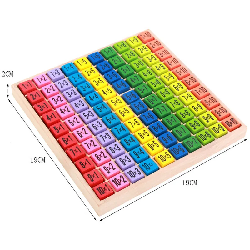 Baby Wooden Educational Math Toys 99 Multiplication Table 10*10 Figure Blocks Baby learn montessori gifts