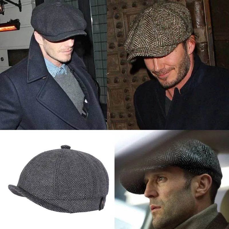 

Wholesale Autumn Winter Wool Octagonal Cap Newsboy Beret Hat For Men Women Dad Ivy Caps Golf Driving Flat Cabbie Flat Hats