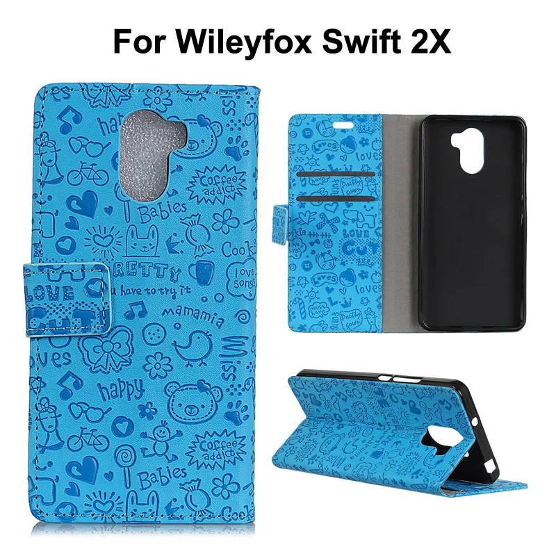 

For Wileyfox Swift 2X cell phone pu leather stand cover fundas,for Swift 2 X magic girl pu leather wallet flip case coque Bag