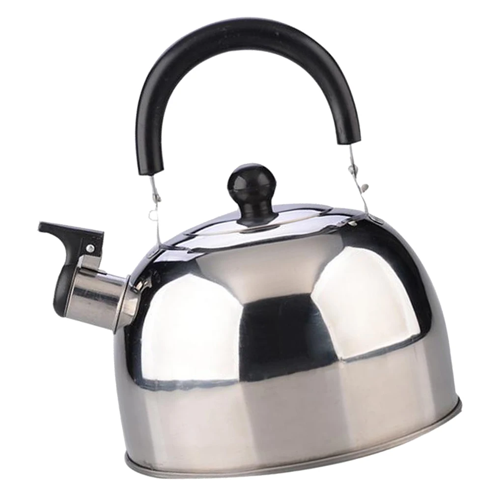 Легкий портативный Открытый походный чайник из нержавеющей стали со свистком кухонный чайник Серебряный 3л чайники для воды для кемпинга