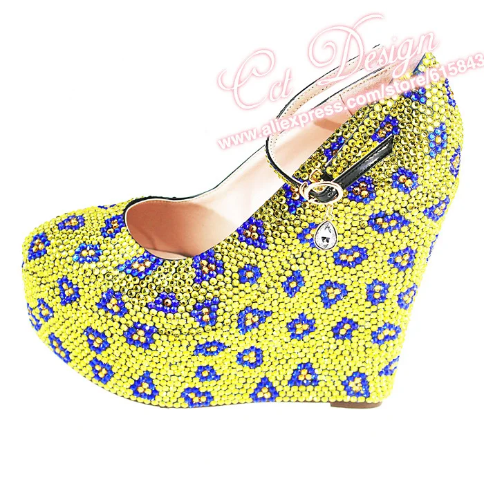 yellow rhinestone heels