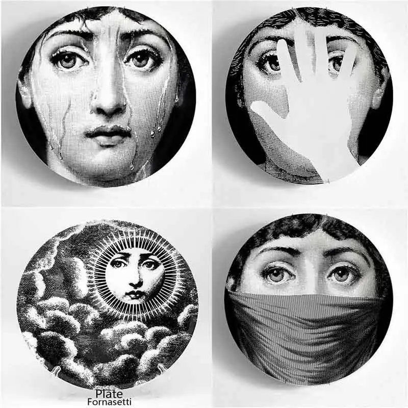 8/10 дюймов мода Милан посуда Живопись Дизайн ногтей Fornasetti тарелки тарелка Настенный декор аксессуары для дома