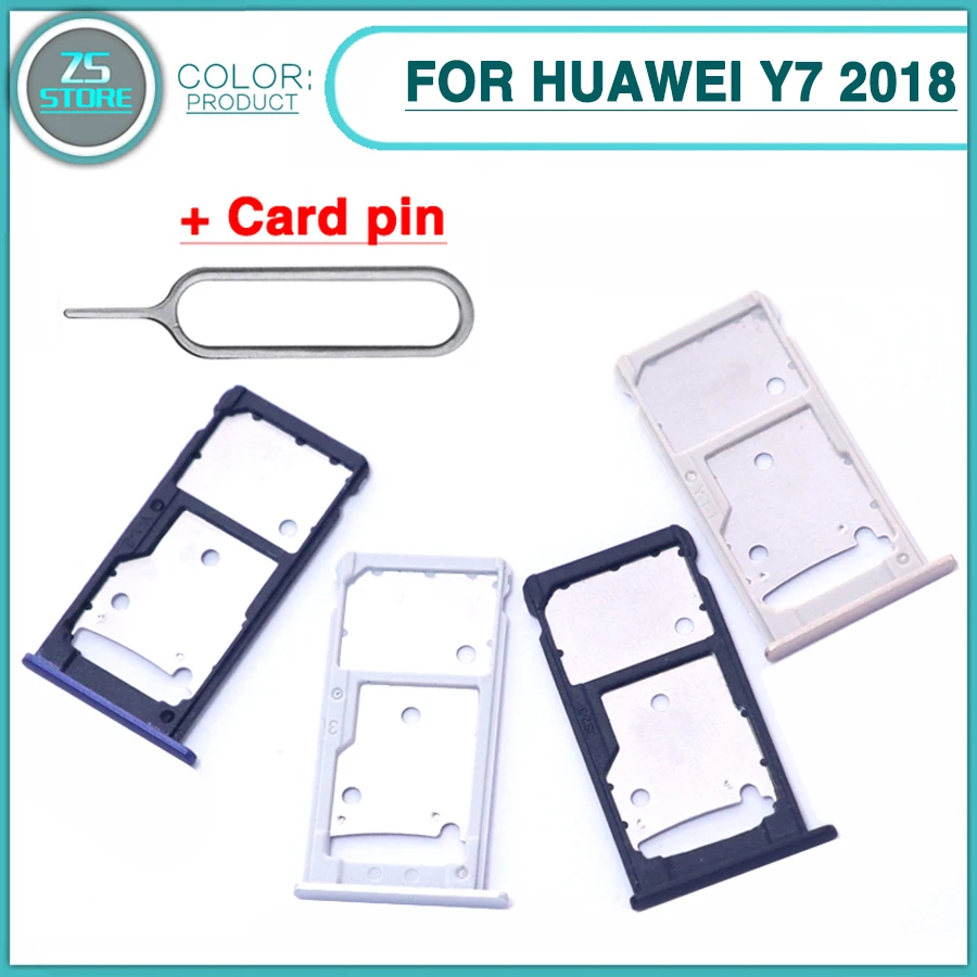 

New Sim Card Tray Holder For Huawei y7 2018 Sim Card Slot Adapter + Card pin