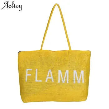 

Aelicy Shoulder Bags for Woman Handbag Women Simple Candy Color Large Straw Beach Bags Casual Shoulder Bag bolsa feminina