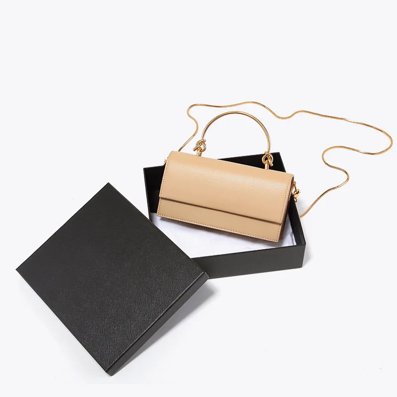 

Metal lift handheld shoulder bag oblique carry female bag 2018 hot dinner Bag wallet gift Box
