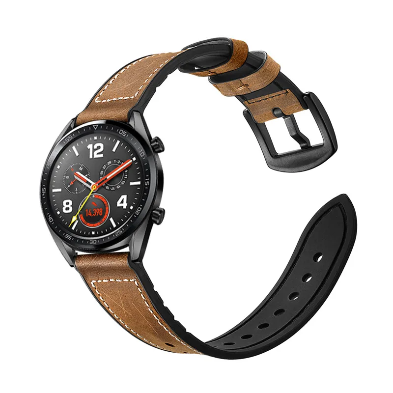 Для huawei часы GT ремешок силиконовый+ кожа полосы спортивные браслет для смарт-часов 22 мм Группа 2 pro/honor magic бретели для нижнего белья ремень