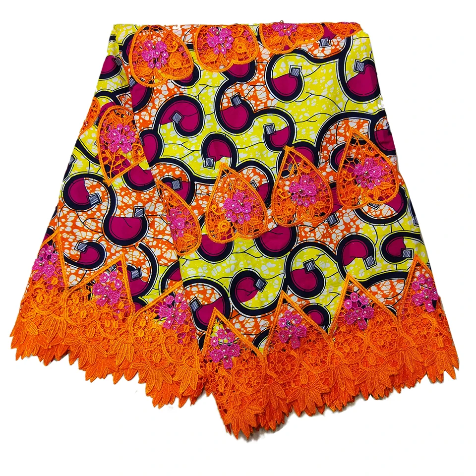 

LBLLK-17 2017 new arrive! hollandais wax avec dentelle pink African kitenge Dutch wax with lace for wedding dress