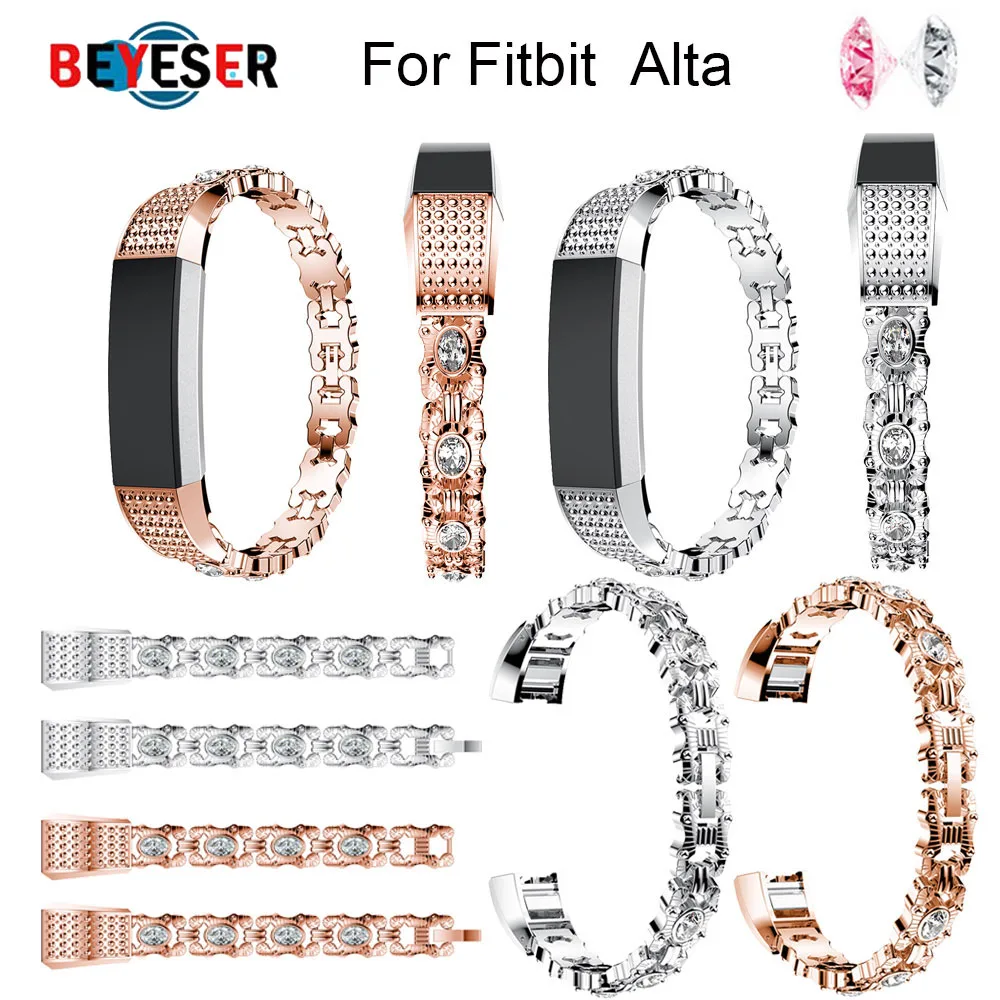 New High Quality Watch band for Alta HR Strap with Rhinestone Steel Bracelet Band For Fitbit Correas de reloj | Электроника